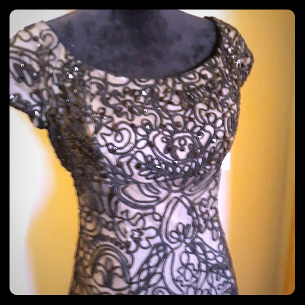 💜PRICE FIRM💜NWT Alex Evenings black beaded formal dress